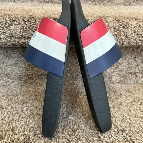 MONCLER Men's Rubber Colorblock Pattern Slides- - Picture 10 of 15